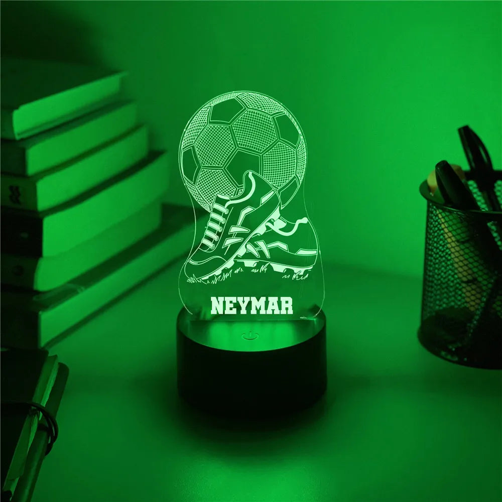 Personalisierte Lampe Fussball mit Fussballschuh