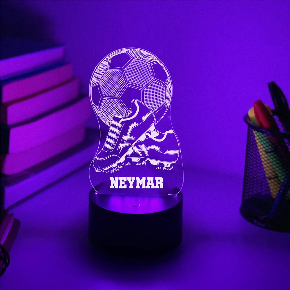 Personalisierte Lampe Fussball mit Fussballschuh
