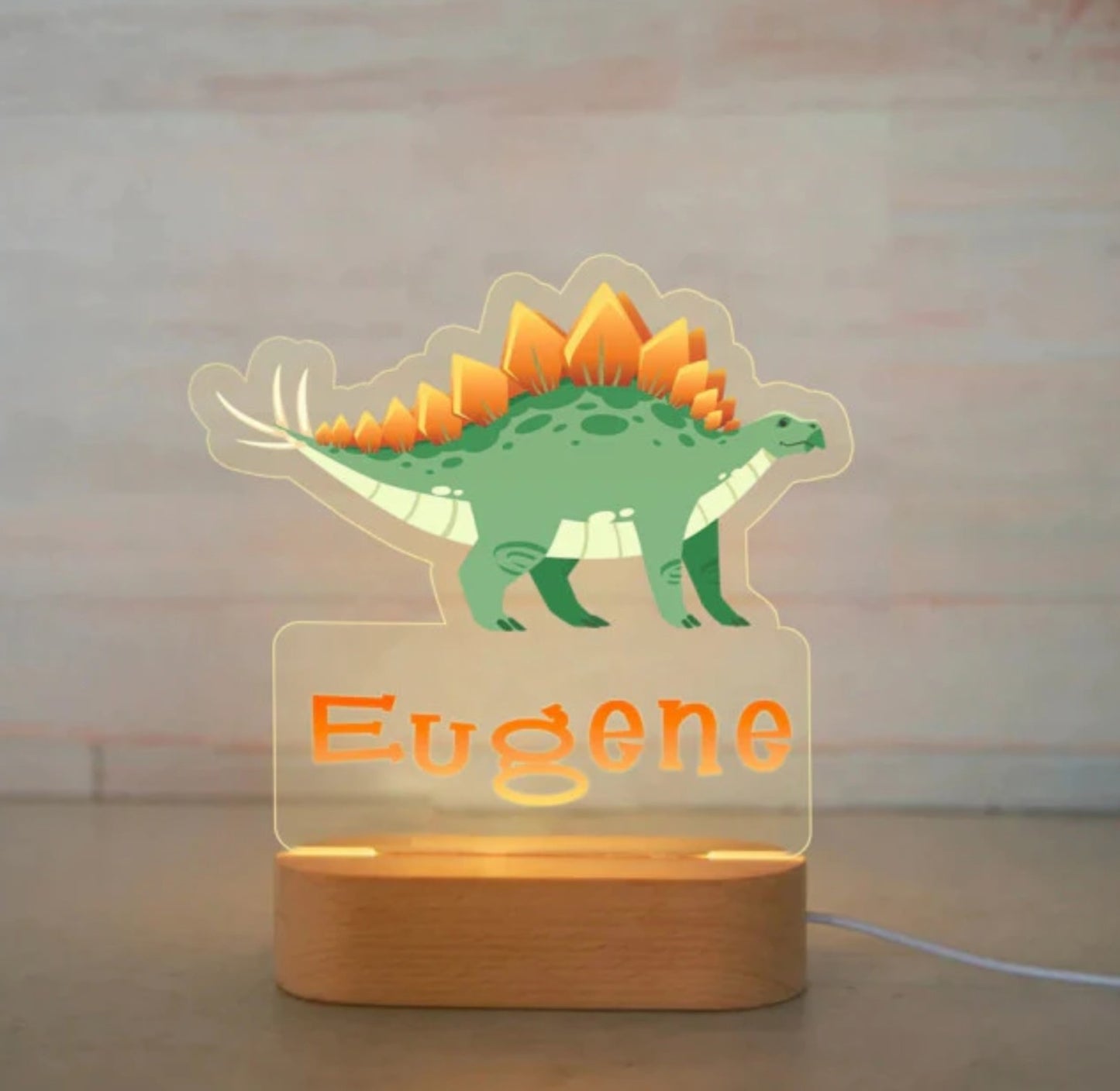 Personalisierbare Acryl Lampe Stegosaurus